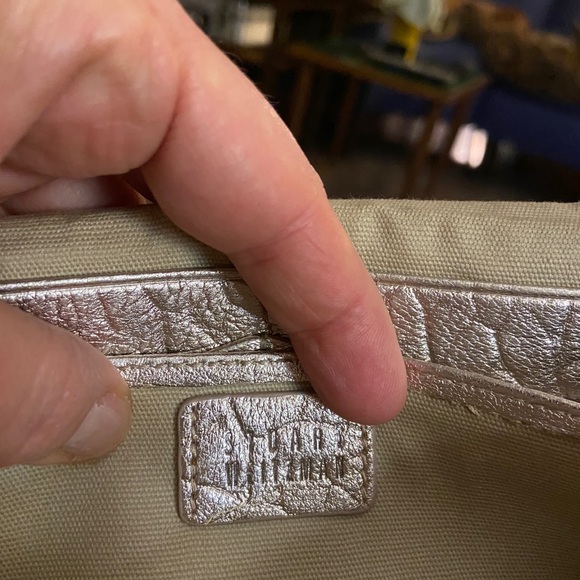 Stuart Weitzman Metallic Rose Gold Silver Chain purse wallet clutch - Picture 2 of 14